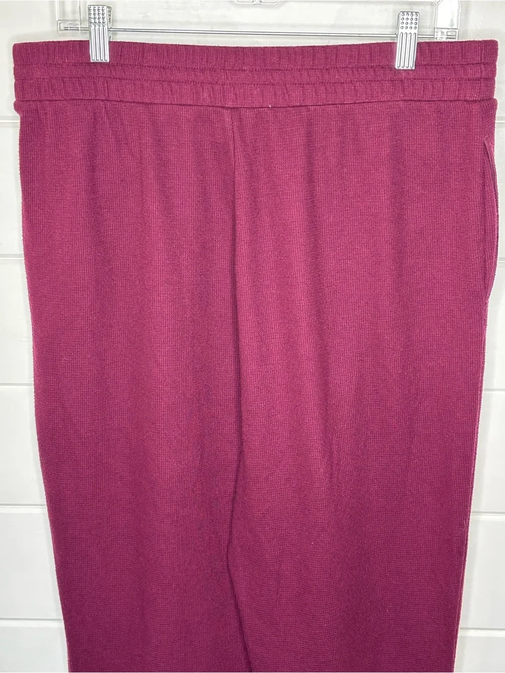 Victoria’s Secret Waffle Knit Lounge Jogger Pants Burgundy High Rise Size Large